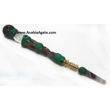 Amethyst Twisted Tibetan Healing Stick - Unique and Powerful Healing Tool
