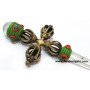 Tibetan Style Dorje Vajra Healing Stick With Crystal Quartz Ball & Pencil Point