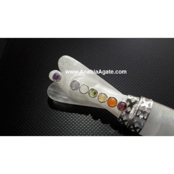 Selenite Carved Chakra Healing Wand with Selenite Angel - Crystal Energy Healing Tool