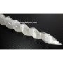 Selenite Carved Chakra Healing Wand with Selenite Angel - Crystal Energy Healing Tool