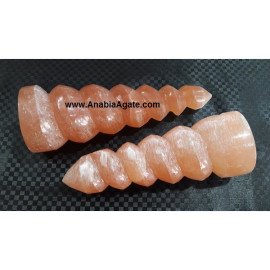 Orange Selenite Twisted Wand 