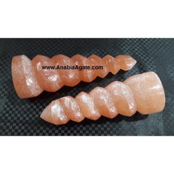 Orange Selenite Twisted Wand 