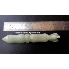 Green Aventurine Carved Angel Wand - Healing Crystal Wand