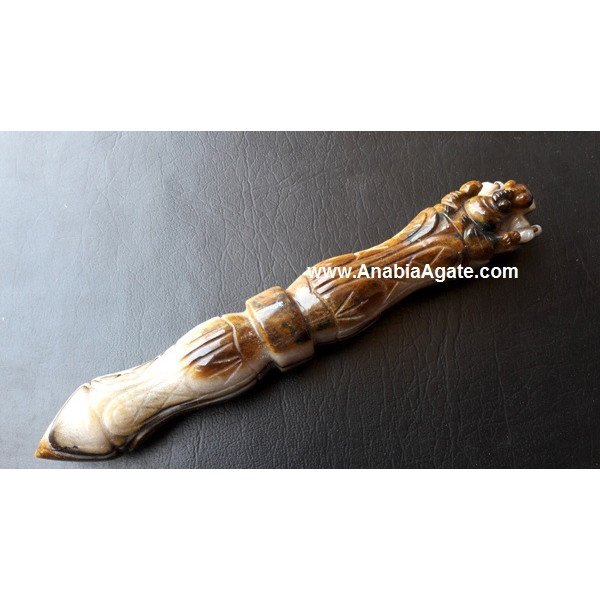 Narmada Carved Ganesha Wand - Exquisite Handcrafted Ganesha Wand