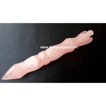 Rose Quartz Carved Angel Wand - Wholesale Healing Sticks