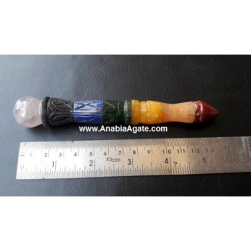 Chakra Bonded Carved Wand - Energize Your Spiritual Journey