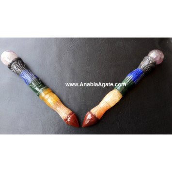 Chakra Bonded Carved Wand - Energize Your Spiritual Journey
