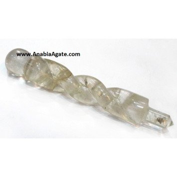 Crystal Quartz Twisted Healing Wand - Natural Healing Crystals