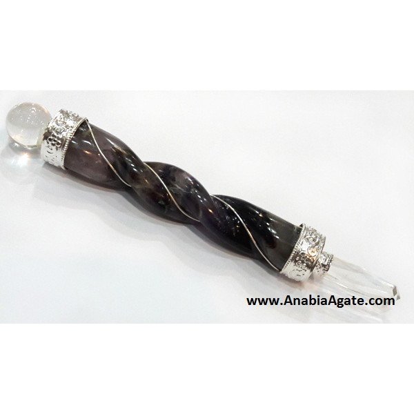 Amethyst Twisted Wire-Wrapped Healing Stick