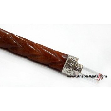 Red Aventurine Carved Healing Stick - Natural Energy Healing Tool