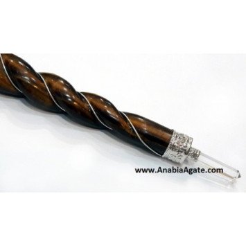 Yellow Tiger Eye Twisted Wire Wrapped Healing Stick for Positive Energy