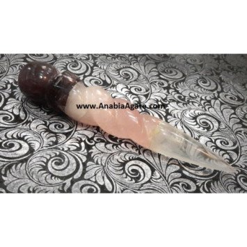 Bonded Twisted Healing Wand with Crystal Point - Natural Energy Cleansing Tool