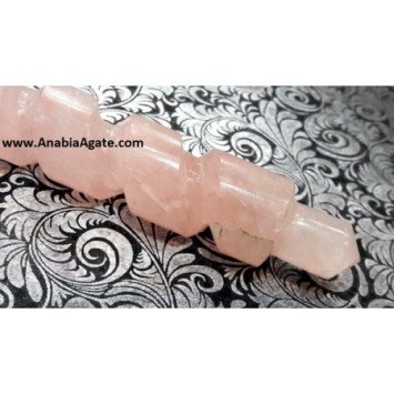 Rose Quartz Spring Type Carved Healing Stick - Healing Crystal for Energy Alignment