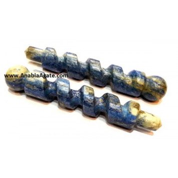 Lapis Lazuli Spring Type Healing Stick - Natural Crystal Healing Tool
