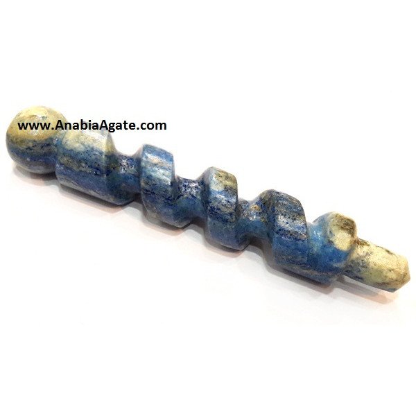 Lapis Lazuli Spring Type Healing Stick - Natural Crystal Healing Tool