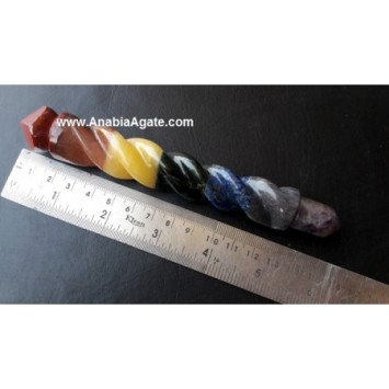 Chakra Bonded Twisted Wand - Energize Your Spiritual Journey