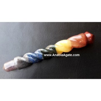 Chakra Bonded Twisted Wand - Energize Your Spiritual Journey