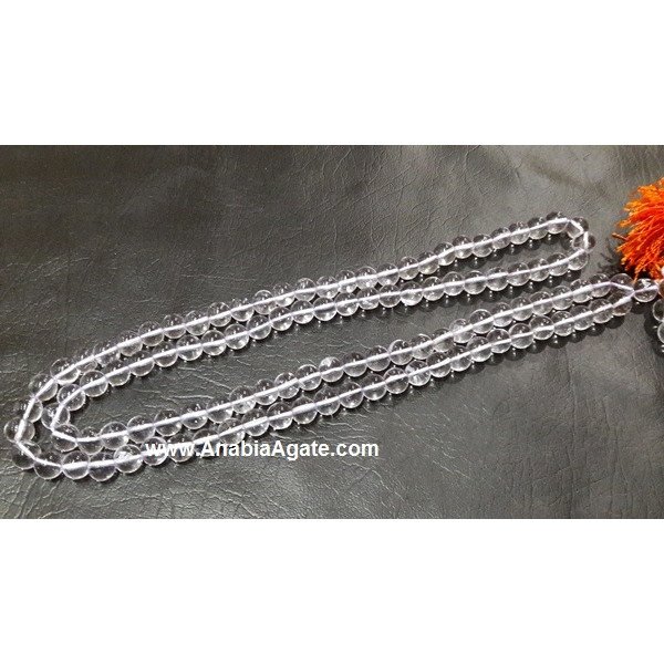 AAA-Grade Quality Crystal Quartz Jaap Mala - Powerful Meditation and Healing Prayer Beads