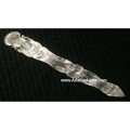 Crystal Quartz 6 Inch Carved Ganesha Wand - Handcrafted Spiritual Tool