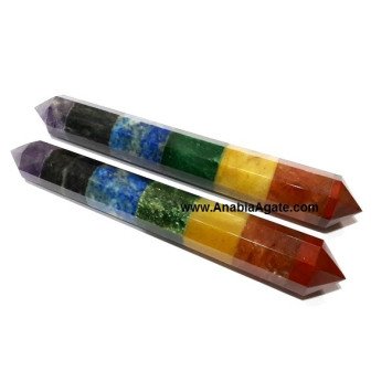 Chakra Bonded Double Terminated Massage Wand - Healing Crystals and Stones