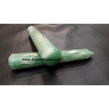 Green Aventurine 16 Facet Massage Wand - Natural Healing Crystal