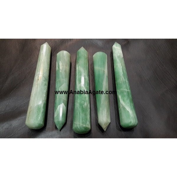 Green Aventurine 16 Facet Massage Wand - Natural Healing Crystal