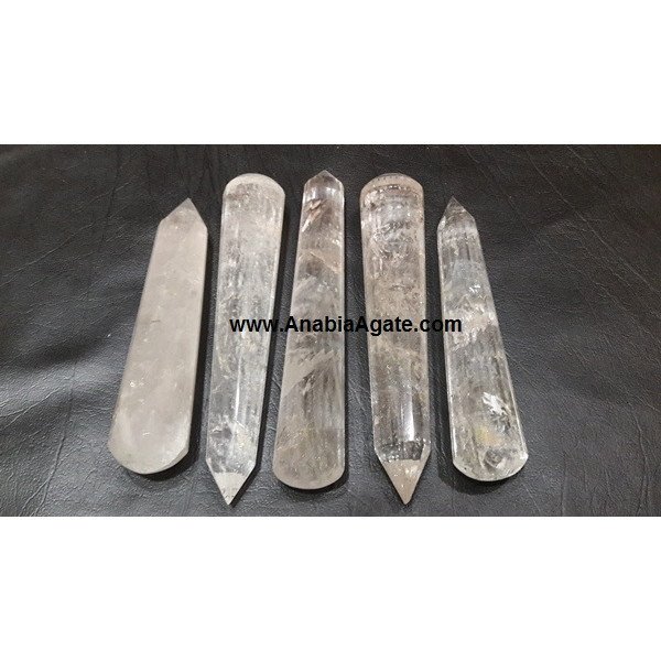 Crystal Quartz 16 Facet Massage Wand - Healing Crystal for Energy Cleansing and Chakra Alignment