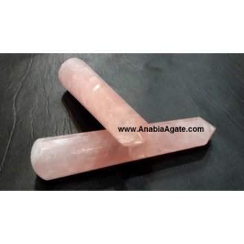 Rose Quartz 16 Facet Massage Wand - Healing Crystal