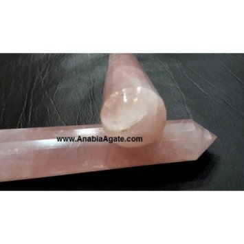 Rose Quartz 16 Facet Massage Wand - Healing Crystal