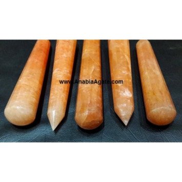Orange Aventurine 16 Facet Massage Wand - Natural Healing Crystal