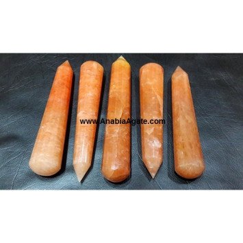 Orange Aventurine 16 Facet Massage Wand - Natural Healing Crystal