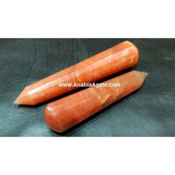 Orange Aventurine 16 Facet Massage Wand - Natural Healing Crystal
