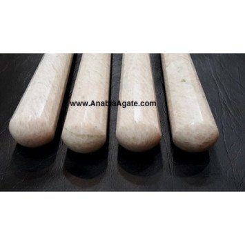 Cream Moonstone 16 Facet Massage Wand - Natural Healing & Relaxation