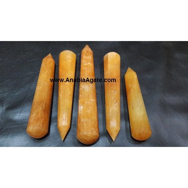 Yellow Aventurine 16 Facet Massage Wand - Crystal Healing Tool