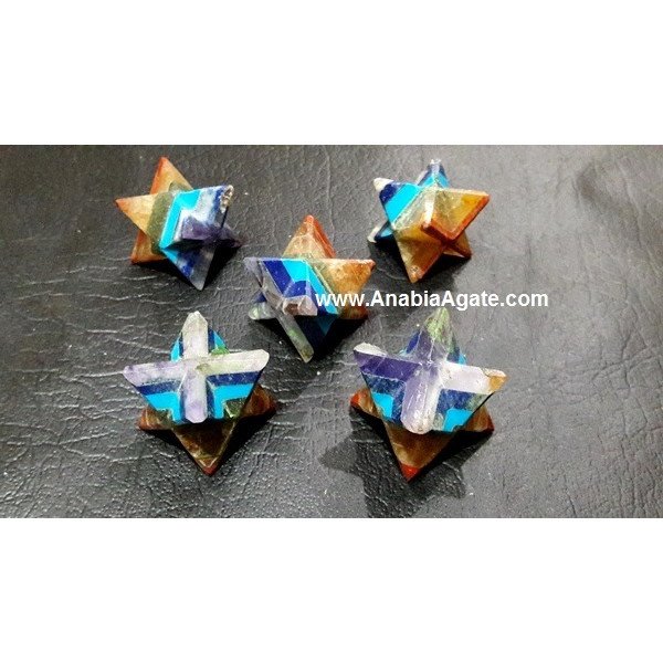 Bonded Chakra Merkaba Stars - Handcrafted Healing Crystals and Gemstones