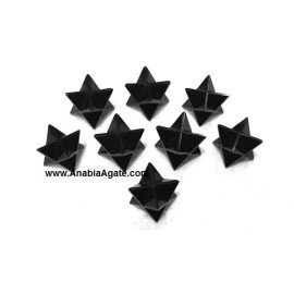 Black Agate Merkaba Stars