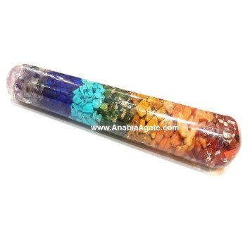 Chakra Layered Orgone Smooth Massage Wands Wholesale - Energize Your Healing Practice
