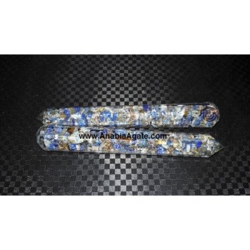 Lapis Lazuli 8 Facet Orgone Massage Wand with Copper Coil