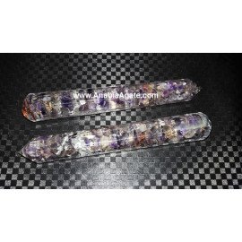 Amethyst 8 Facet Orgone Massage Wand | Natural Healing Crystal Tool