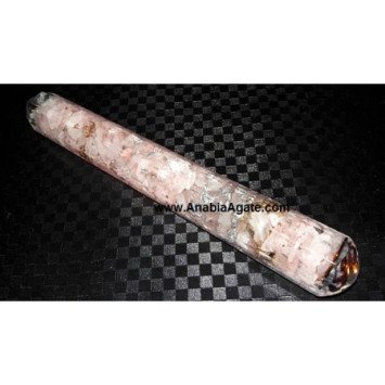 Rose Quartz 8 Facet Orgone Massage Wand for Healing and Relaxation