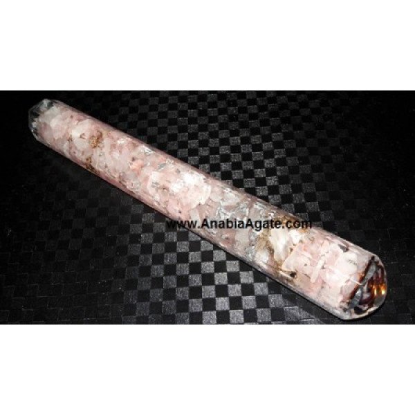 Rose Quartz 8 Facet Orgone Massage Wand for Healing and Relaxation