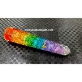 Chakra Layered Six Facet Dyed Orgone Massage Wand - Balance Energy and Relaxation