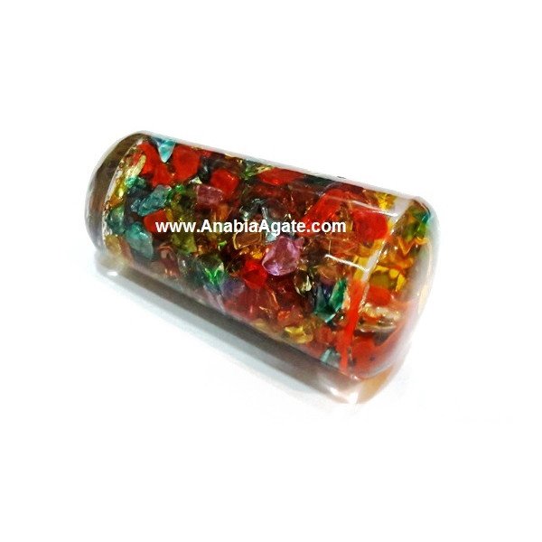 Dyed Chakra Orgone Smooth Massage Wand for Energy Alignment