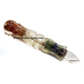 Chakra Carved Orgone Healing Wand - Balance Your Energy