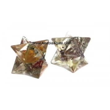 Mix Gemstones Orgone Merkaba Star for Positive Energy
