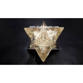 Crystal Quartz Orgone Merkaba Star (60mm-65mm) - Energize your space with positive vibrations