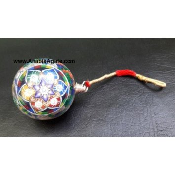 Chakra Sanskrit Flower of Life Orgone Ball Pendulum - Balance and Harmony