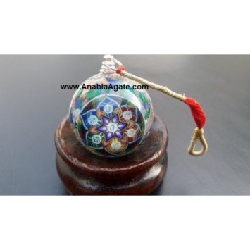 Chakra Flower of Life Orgone Ball Pendulum - Balanced Energy Healing Tool
