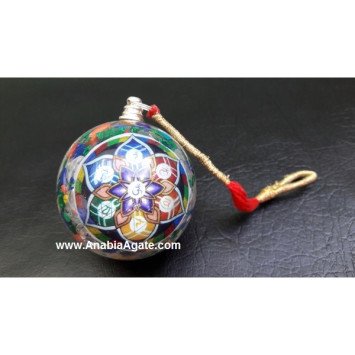 Chakra Sanskrit Flower of Life Orgone Ball Pendulum - Balance and Harmony