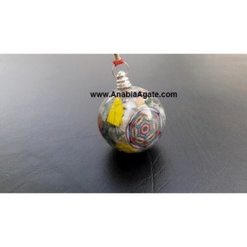 Chakra Flower of Life Orgone Ball Pendulum - Balanced Energy Healing Tool